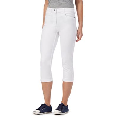 White cropped jeggings